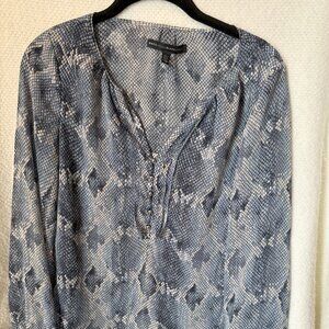 White House Black Market Blue Snakeskin Print